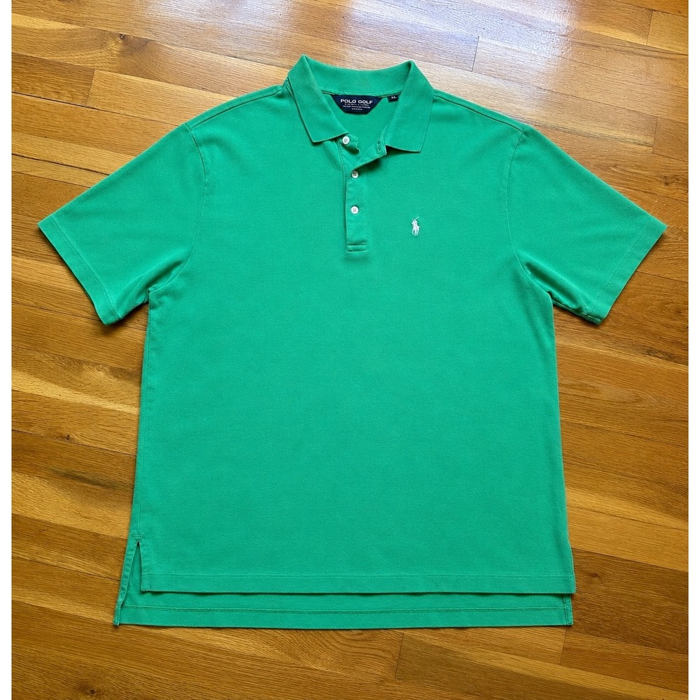 Polo Golf Ralph Lauren Mens XL Green Pima Cotton Stretch Short Sleeve Polo Shirt